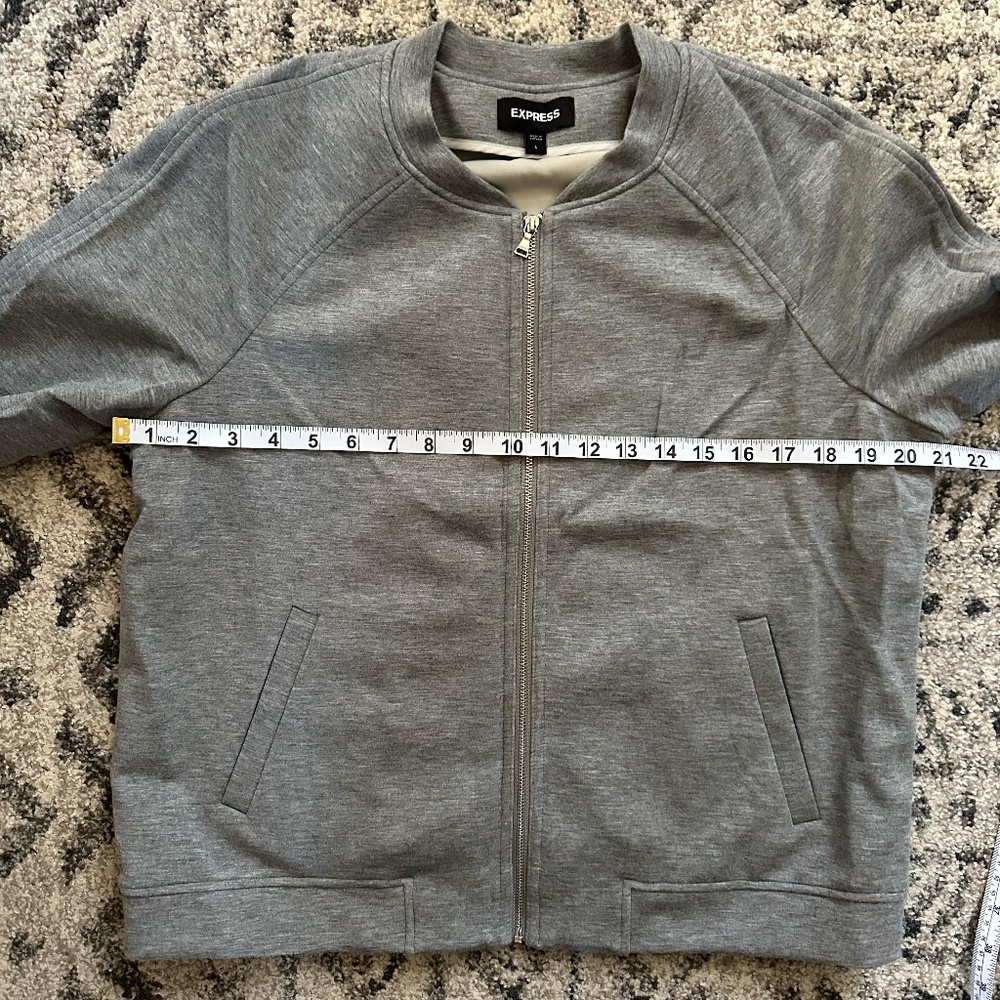 Express Gray Stretch Bomber Jacket - image 3